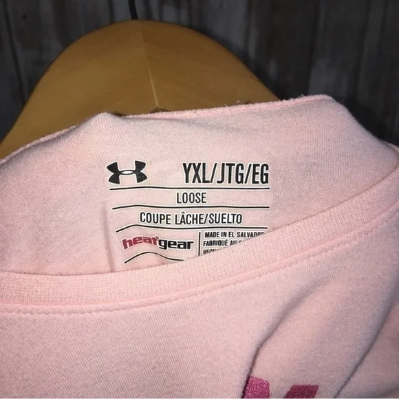 Under Armor Kids Pink Gym Hair Tee - Picture 4 of 4